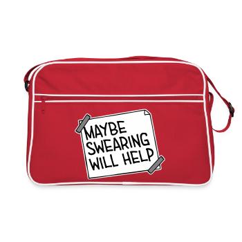 Maybe Swearing Will Help Sarcastic Saying Graphic - Retro Bag - red/white - Front