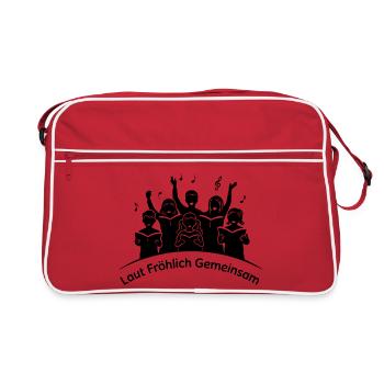 Kinderchor Laut Fröhlich Gemeinsam für Chorkinder - Retro Tasche - Rot/Weiß - Vorne