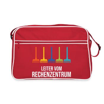 Leiter vom Rechenzentrum Gärtner Gärtnerin Garten - Retro Tasche - Rot/Weiß - Vorne