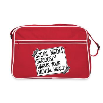 Les réseaux sociaux nuisent sérieusement à la santé mentale selon les affirmations - Sac Retro - rouge/blanc - Devant