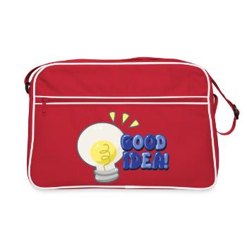 Good Idea Light Bulb Comic - Retro Bag - red/white - Front