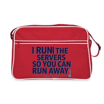 Server-Admin mit Humor - Retro Tasche - Rot/Weiß - Vorne