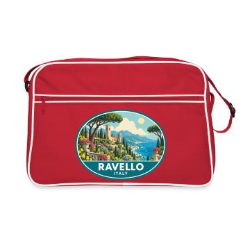 Erleben Sie Ravello in Italien Amalfiküste Reisen - Retro Tasche - Rot/Weiß - Vorne