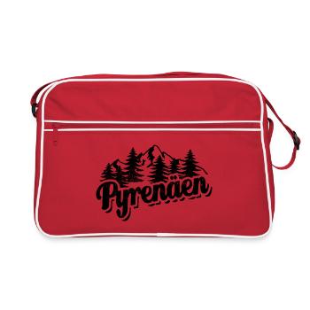 Pyrenäen - Wald und Berge Wandern Erholung - Retro Tasche - Rot/Weiß - Vorne