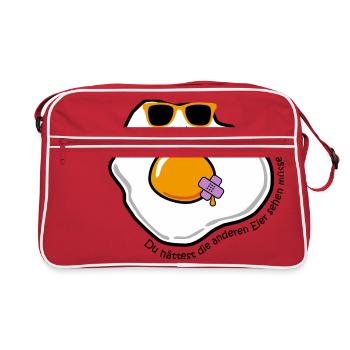 Spiegelei - Retro Tasche - Rot/Weiß - Vorne