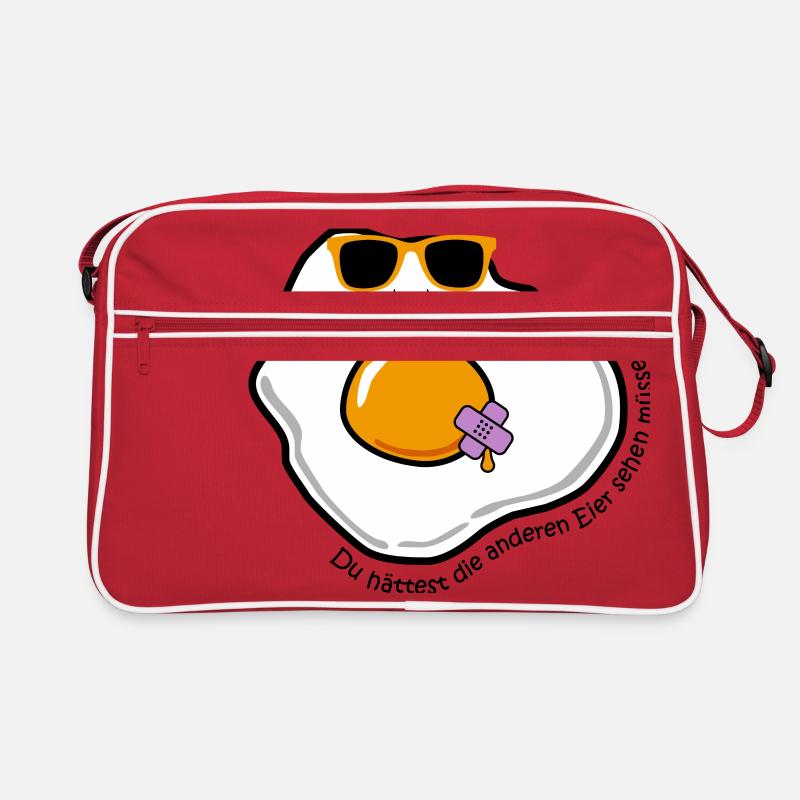 Spiegelei - Retro Tasche - Rot/Weiß