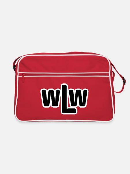 Wlw Outline Logo Stil - Retro Tasche - Rot/Weiß