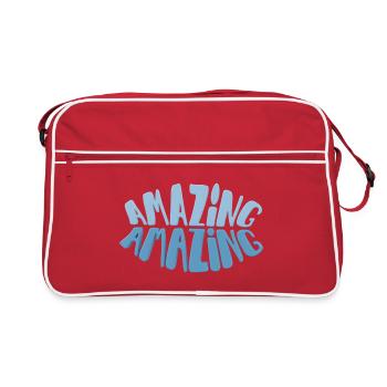 Blue Bubble Letter: Amazing - Retro Bag - red/white - Front