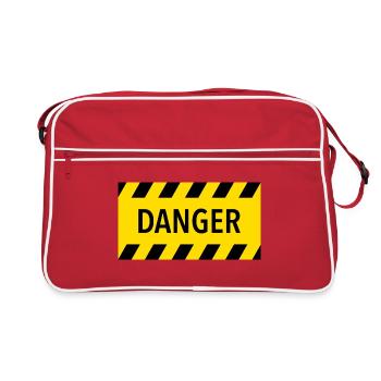 DANGER - Retro Tasche - Rot/Weiß - Vorne