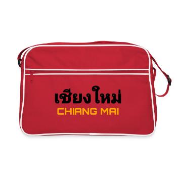 Chiang Mai - Thailand - Retro Tasche - Rot/Weiß - Vorne