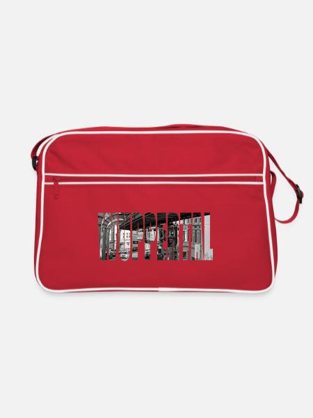 wuppertal schwebebahn - Retro Bag - red/white - Front