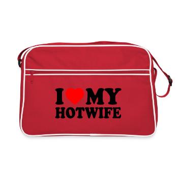 I love my hotwife - Sac Retro - rouge/blanc - Devant