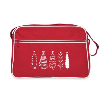 Weihnachtsbaum - X-MAS Weihnachtsbäume - Retro Tasche - Rot/Weiß - Vorne
