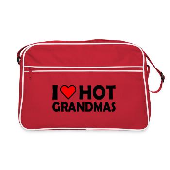 I love hot grannies - Retro Bag - red/white - Front