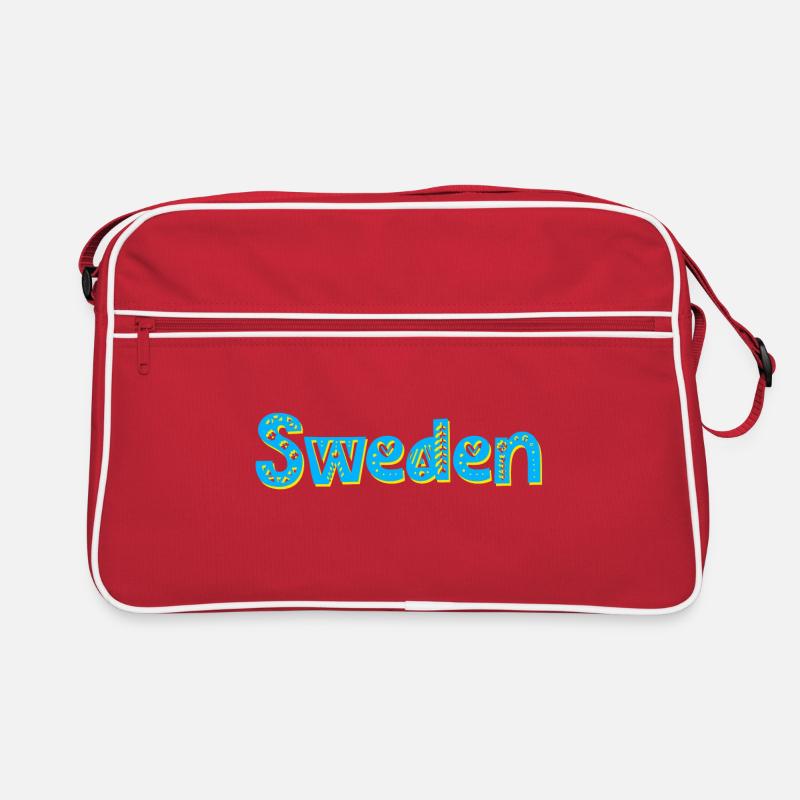 Schweden - Retro Tasche - Rot/Weiß