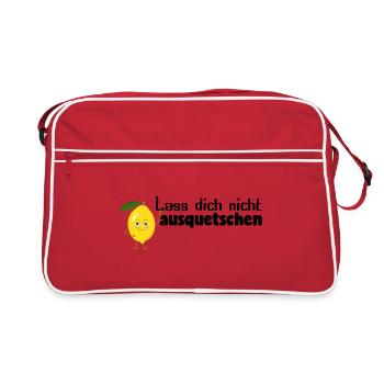 Zitrone - lass dich nicht ausquetschen 1 - Retro Tasche - Rot/Weiß - Vorne