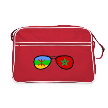 Drapeau Amazigh Maroc - lunettes - Sac Retro - rouge/blanc - Devant