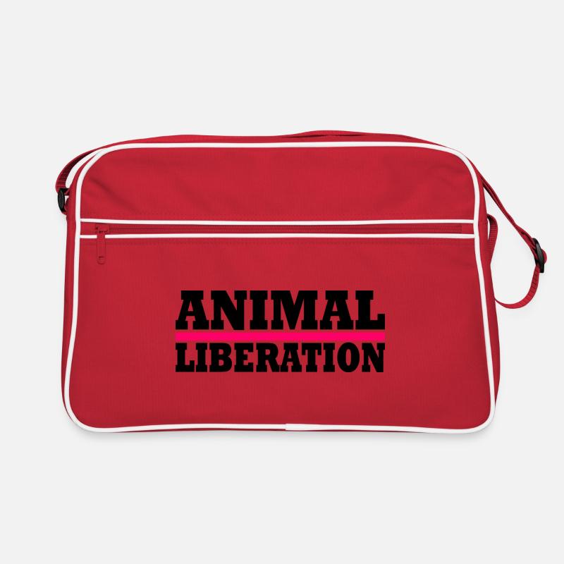 Animal liberation - Retro Tasche - Rot/Weiß