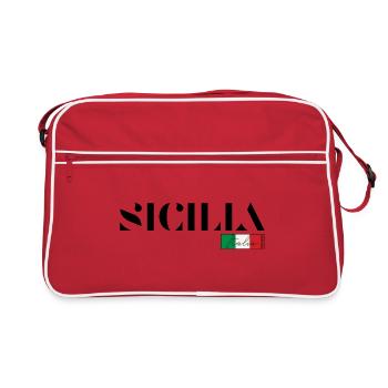 SICILE SICILIA ITALIE ITALIA VACANCES (b) - Sac Retro - rouge/blanc - Devant