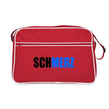 Schmerz no merz - Retro Tasche - Rot/Weiß - Vorne