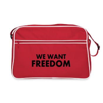 We want freedom - Retro Bag - red/white - Front
