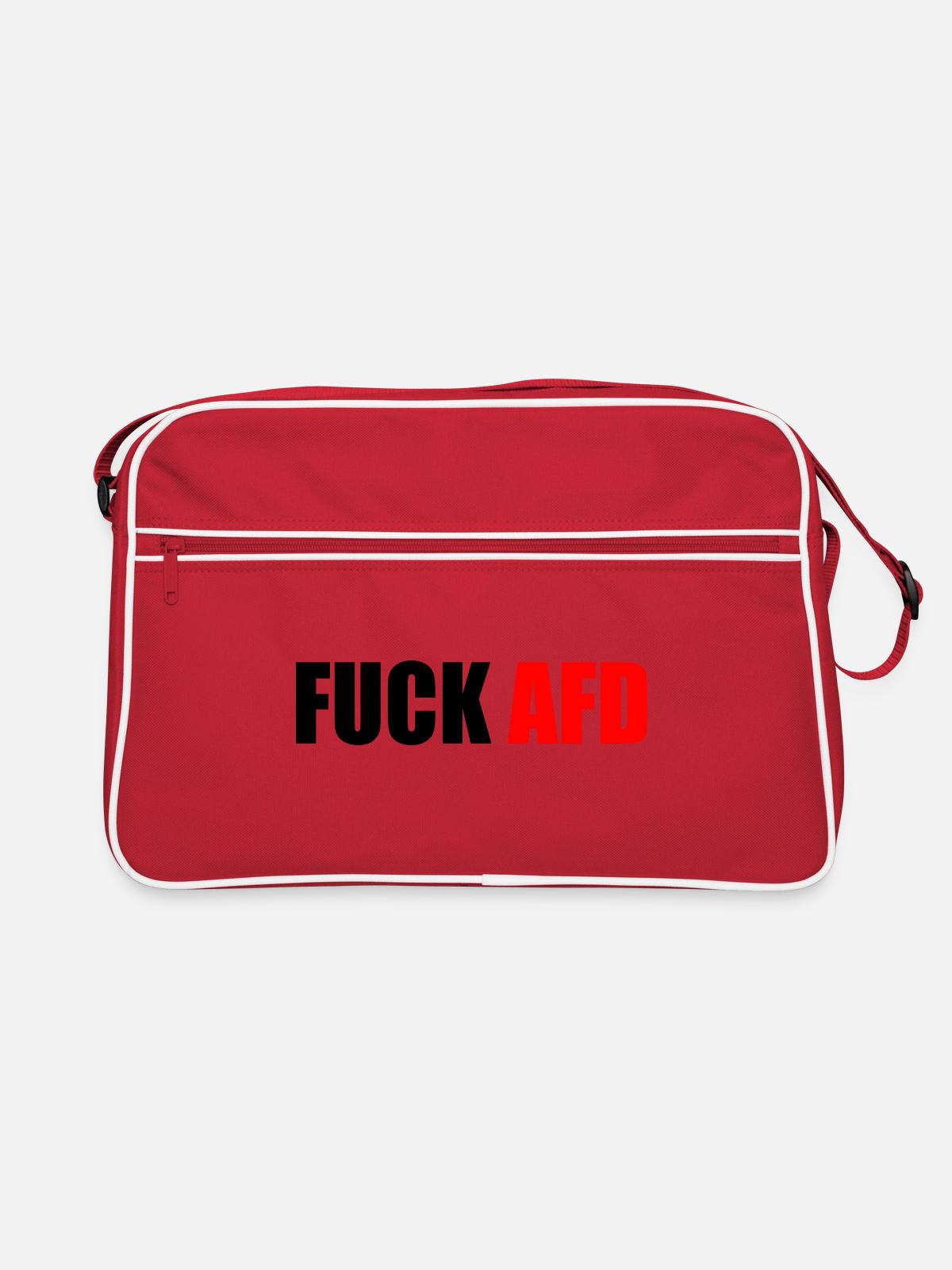 Fuck afd - Retro Bag - red/white - Front