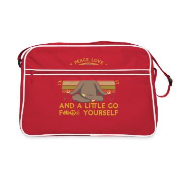 Je suis surtout l'amour de la paix et la lumière fck toi-même - Sac Retro - rouge/blanc - Devant