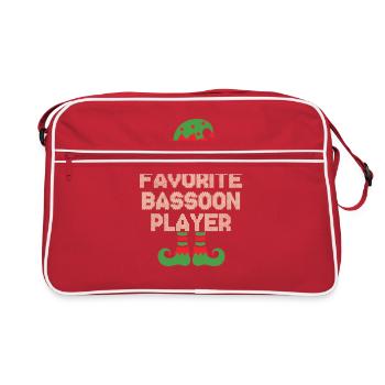 Joueur de basson préféré du père Noël drôle de Noël - Sac Retro - rouge/blanc - Devant