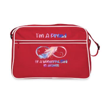 Ich bin eine stolze Tochter eines wunderbaren Vaters im Himmel - Retro Tasche - Rot/Weiß - Vorne