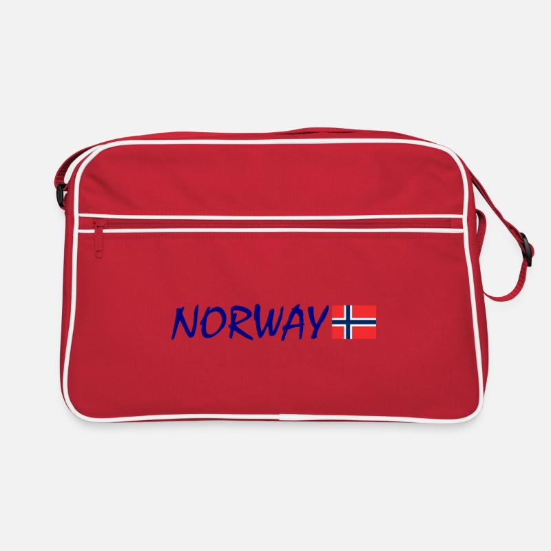 Norwegen - Retro Tasche - Rot/Weiß