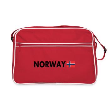 Norwegen flagge - Retro Tasche - Rot/Weiß - Vorne