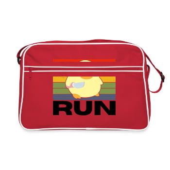 Run duck with knife meme funny saying vintage - Retro Bag - red/white - Front