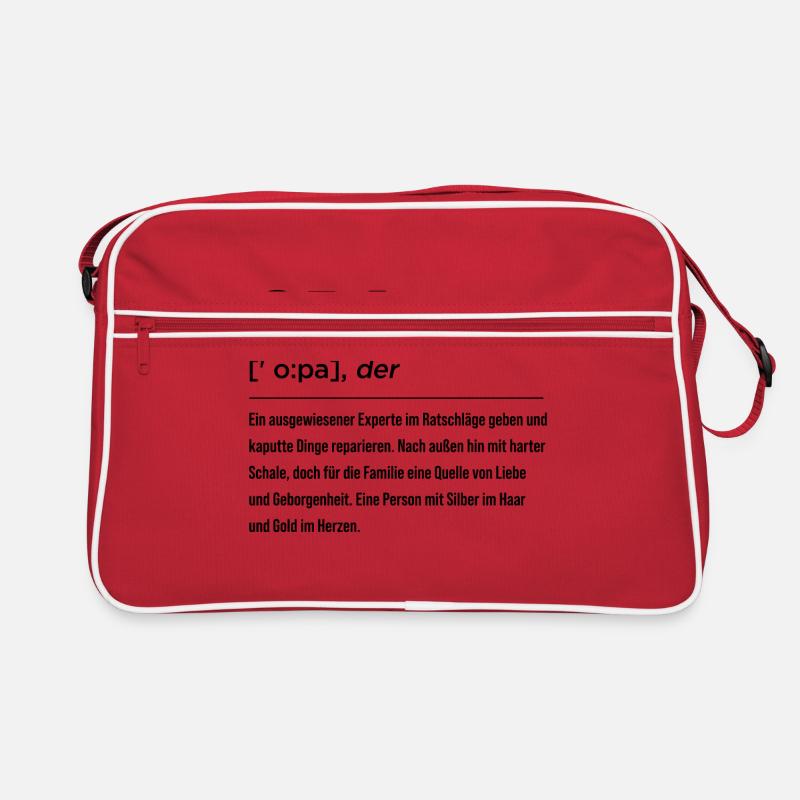 Großvater Opa Definition Ein Ausgewiesener Experte - Retro Tasche - Rot/Weiß