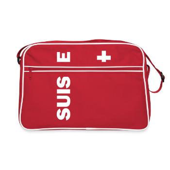 Cadeau de nati hockey sur glace drapeau pays suisse - Sac Retro - rouge/blanc - Devant