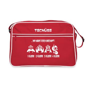 Bye grade school black 1-4 grade school Fun - Retro Bag - red/white - Front
