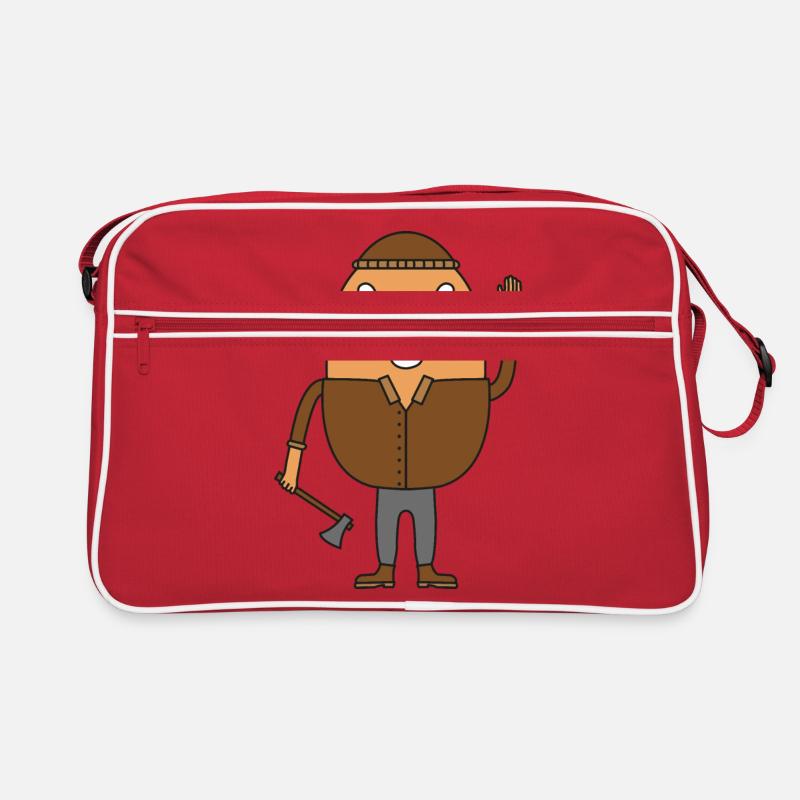 Ei Holzfäller - Retro Tasche - Rot/Weiß