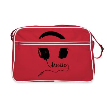 DJ Disc Jockey Casque Musique Rave Party Festival - Sac Retro - rouge/blanc - Devant