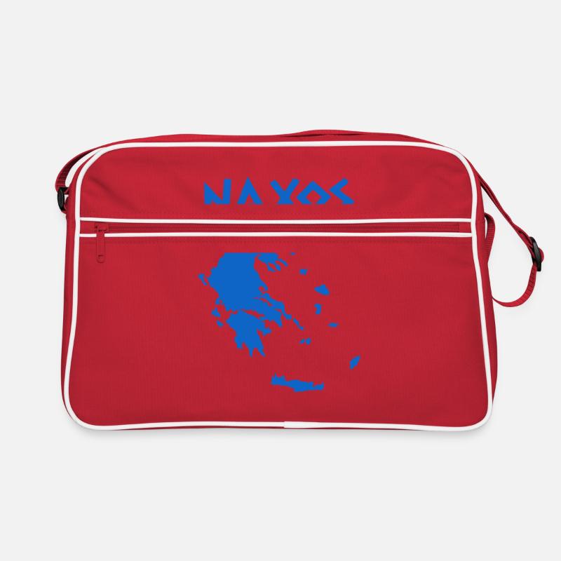 Naxos Greece - Retro Tasche - Rot/Weiß