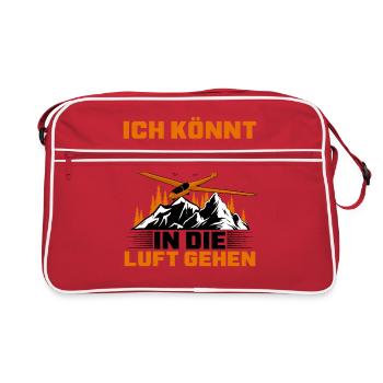 Ich Könnt Schon Wieder In Die Luft Gehen Segelflie - Retro Tasche - Rot/Weiß - Vorne