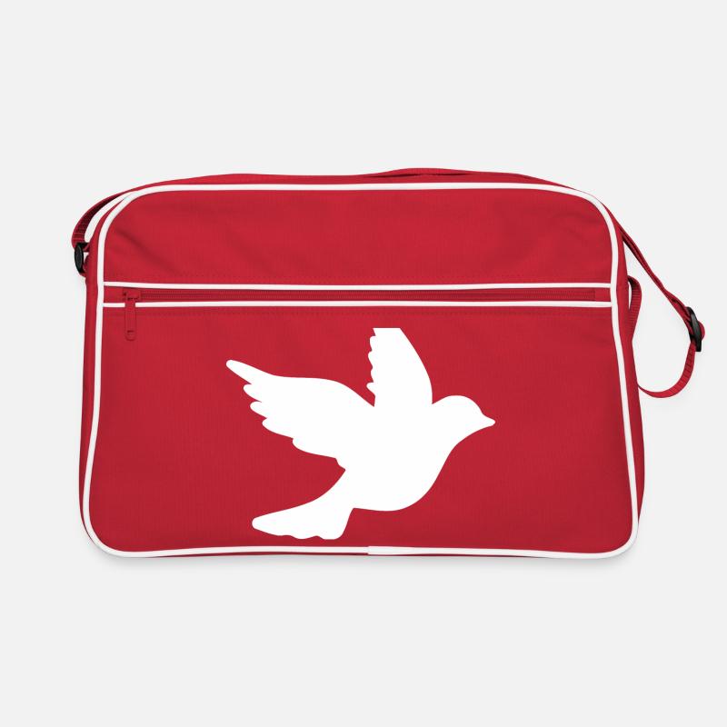 Frieden taube - Retro Tasche - Rot/Weiß