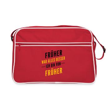 Früher war alles besser - ich bin von früher - Retro Tasche - Rot/Weiß - Vorne