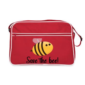 Save the bee! - Retro Bag - red/white - Front