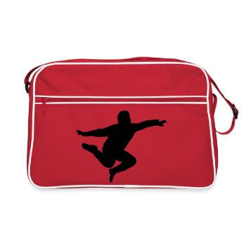 springender junge - Retro Tasche - Rot/Weiß - Vorne