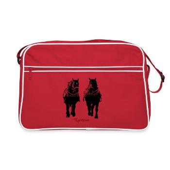 kaltblutduo_original - Retro Tasche - Rot/Weiß - Vorne