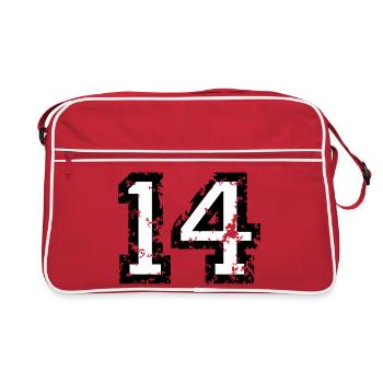 Le numéro quatorze - No. 14 (deux couleurs) blanc - Sac Retro - rouge/blanc - Devant