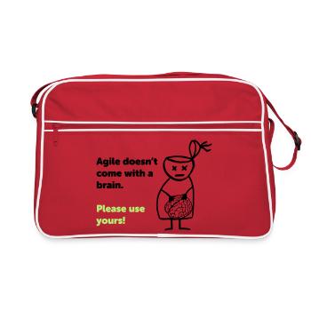 Agile doesn't come with a brain - please use yours - Sac Retro - rouge/blanc - Devant