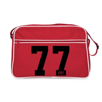 77 EST – Faute de frappe audacieuse et style de fond de teint - Sac Retro - rouge/blanc - Devant