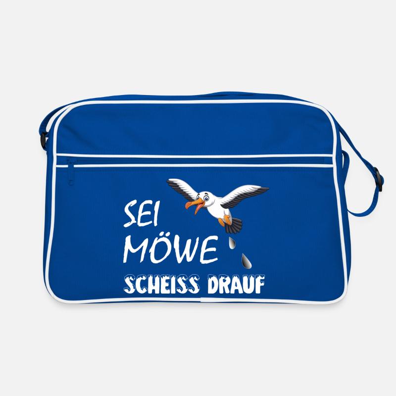 Sei Möwe, scheiss drauf, plattdeutsch Geschenk Retro Tasche