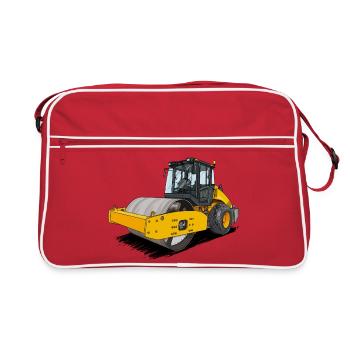 Roller in road construction - Retro Bag - red/white - Front