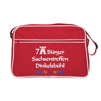 7Bürger Sachsentreffen Dinkelsbühl weiße Schrift - Retro Tasche - Rot/Weiß - Vorne
